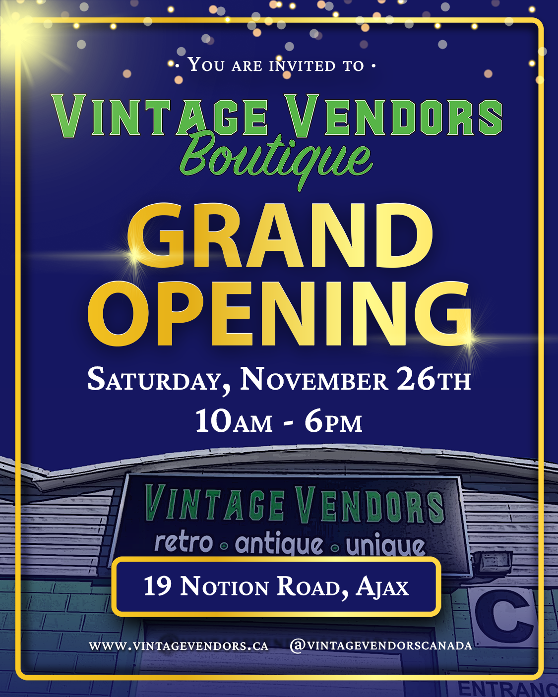Vintage Vendors ajax grand opening event